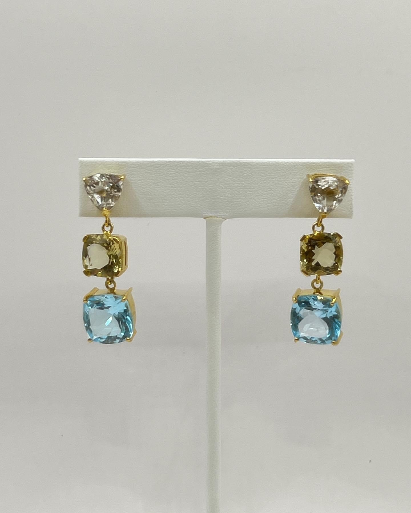 Earrings (large) - Semi-Precious stones mounted in silver